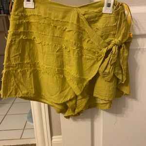 American threads- Mustard yellow shorts/skirt.